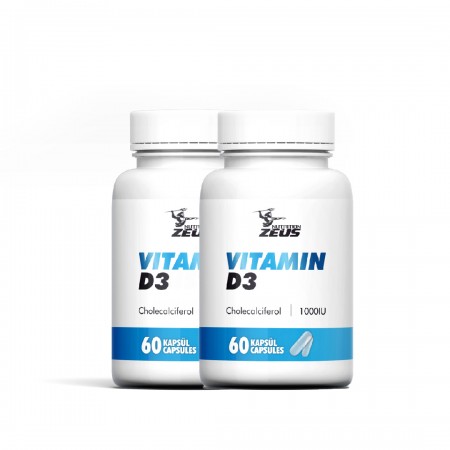 D3 VİTAMİN Zeus Nutrition 60 Kapsül x 2 Adet